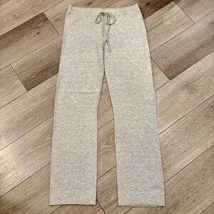 Theory Heather Gray Rayon Wool Blend Drawstring Pants Size Small